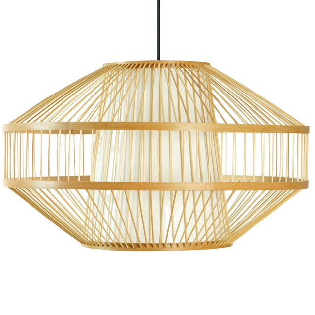 1 Light Natural Chandelier 11 inch Pendant Lamp Hanging Light Fixture with Shade