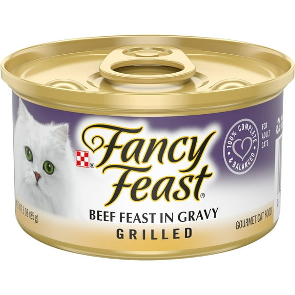 Purina Fancy Feast Grilled Wet Cat Food Beef in Gravy, 3 oz Can (Pack of 6)