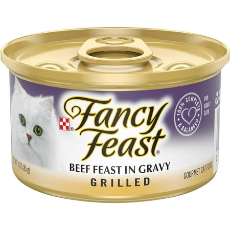 Purina Fancy Feast Grilled Wet Cat Food Beef in Gravy 3 oz Can (Pack of 10)