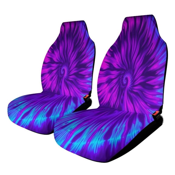 Car Seat Covers Purple Blue Swirl 2 Piece Soft Bucket Auto Seat Protector Universal Fit for SUV Sedan Van