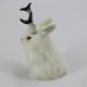 thumbnail image 3 of Figura de conejo de Pascua realista hecha a mano, accesorio para fotos, Jackalope peludo Blanco, 3 of 9