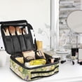 thumbnail image 5 of FORMRS Travel Makeup Bag Large Capacity Train Case Cosmetic Organizer with Adjustable Dividers, Yellow Floral Rabbit, 5 of 8