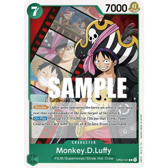 One Piece Paramount War Rare Monkey D. Luffy OP02-041