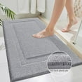 thumbnail image 3 of Bathroom Rugs Set of 2 Pieces with U Shaped Toilet Rug Contoured Mat Fluffy Plush Bath Mats Non Slip Bathroom Carpet Washable (20"x24"+20"x32",Light Grey), 3 of 8