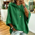 thumbnail image 3 of WULMLEO Women's Hoodies Oversized Drawstring Hooded 3/4 Sleeve Fall Winter Sweaters Casual 2026 Cozy Hoodie Fashion Warm Pullover Green XL, 3 of 7