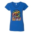 thumbnail image 3 of Funny Neon Sloth | Dean Russo Art Animal Lover Womenâ€™s Standard V-Neck Tee, Royal, S, 3 of 5