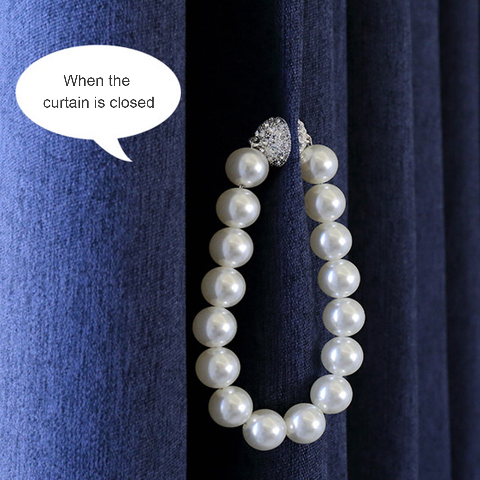 SuoKom Attaches Magnétiques De Rideau Perle Blanche, Attaches De Rideau Perles Pour Maison Bureau Draperie Décorative Attaches De Fenêtre Rideaux Transparents Supports 1 Pce