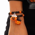 thumbnail image 4 of Halloween Bracelets Ghost Pumpkin Switch Charm Bracelets Gifts Stretch Beaded Bracelets for Women, 4 of 5