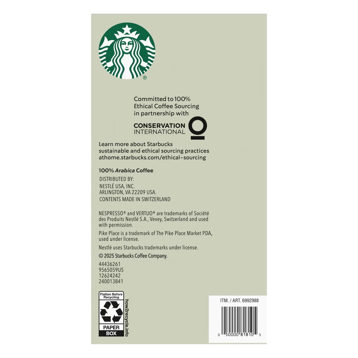 Starbucks Coffee and Espresso Capsules for Nespresso Variety Pack, 60 Count