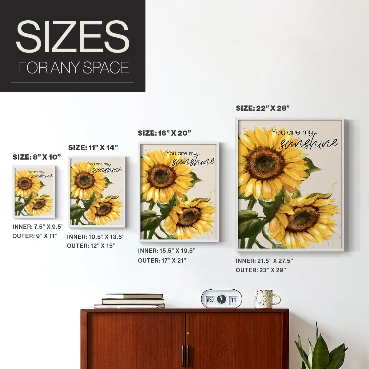 You Are My Sunshine Framed Print - Solid Wood in Single Picture Frame Solid Wood 2 Framed Print