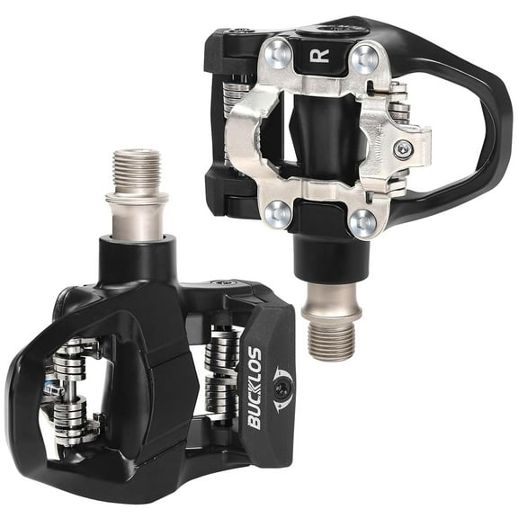 BUCKLOS Look Delta, SPD Bike Bicycle Clip Pedals - Compatible with Peloton & Shimano SPD Fit Aluminium Road Bicycle/Indoor Outdoor Cycling (9/16'' Clips Pedal Replacement)​