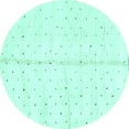 thumbnail image 1 of Ahgly Company Indoor Round Solid Turquoise Blue Modern Area Rugs, 7' Round, 1 of 4