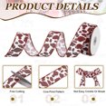 thumbnail image 5 of 10 Yards Ribbon for Gift Wrapping, 1pcs 50mm (2inch) Cow Print Ribbons for Crafts, Brown White, 5 of 6