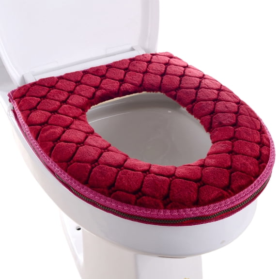 Toilet Seat Cover Cushion Pads, Thicken Bathroom Toilet Cushion Washable Reusable Warm Toilet Seat Mat Toilet Cover Pads