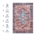 thumbnail image 6 of nuLOOM Zena SpinClean Medallion Machine Washable Area Rug, 8', Round, Zena Rust, 6 of 11