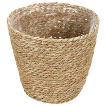 YEAHIBABY Hand Woven Straw Planter Basket Light Brown Decorative Plant Container for Home