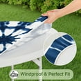 thumbnail image 5 of Blue Tie Dye Star Pattern Round Fitted Tablecloth with Elastic Edge,Dining Table Cover Waterproof,Outdoor Round Tablecloth for Camping,Dining,Indoor and Outdoor, 5 of 7