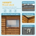 thumbnail image 4 of 8 ft. W x 10 ft. D Outdoor Iron & Solid Wood Tool Storage Shed with Two Doors and Windows, 4 of 12
