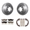 thumbnail image 1 of Transit Auto Rear Disc Rotors Ceramic Pads and Parking Brake Shoes Kit for Car Dodge Ram 1500 3500 2500 K8T-105603, 1 of 11