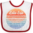 thumbnail image 3 of Inktastic Lake Erie Distressed Retro Sunset Boys or Girls Baby Bib, 3 of 4