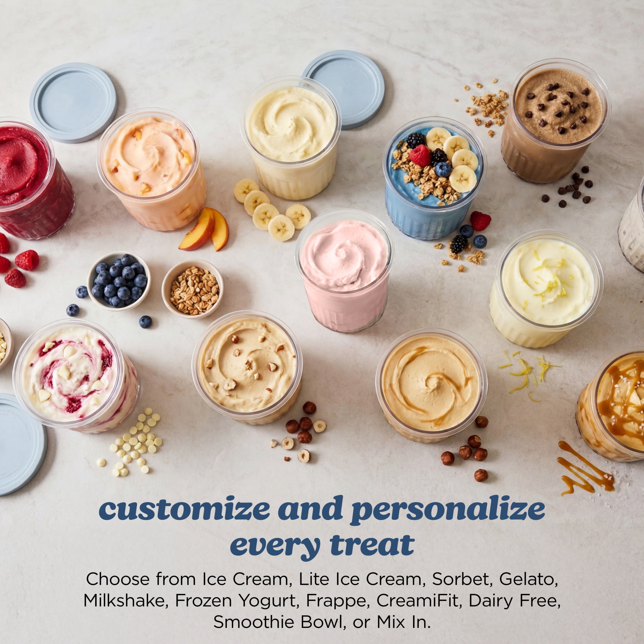 Ninja Creami XL Ice Cream Maker, Sorbet, Milkshakes, Frozen Yogurt, Dairy Free, 11 One-Touch Programs, (2) 24 Oz Family-Sized Tubs & Lids, NC601 Navy