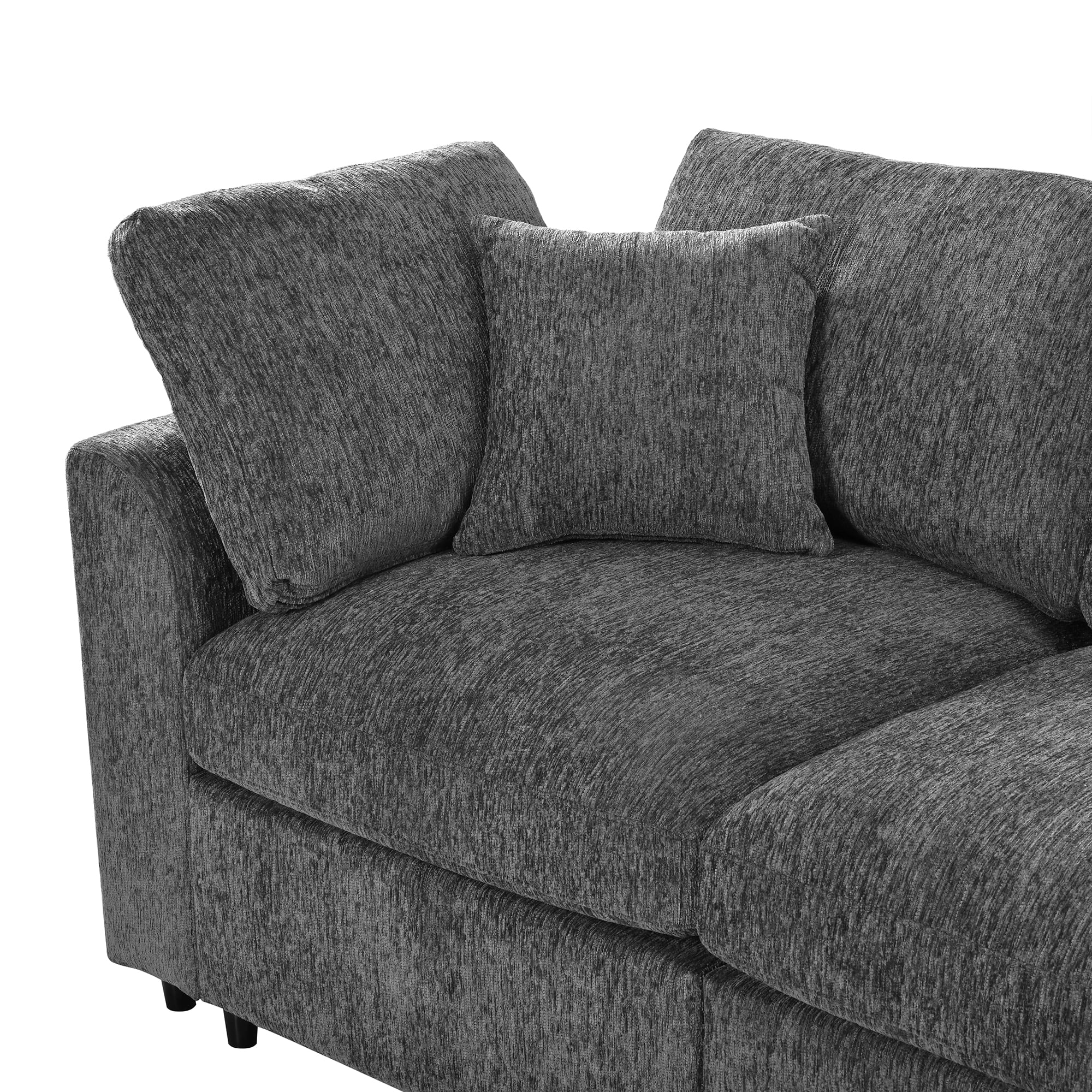 Leumius 72.8" Loveseat Sofa,Chenille Deep Seat Upholstered 2-Seater Sofa Couch with Solid Wood Frame & Accent Pillow for Living Room,Apartment,Bedroom,Grey