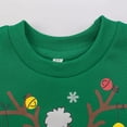 thumbnail image 3 of Toddler Boys Christmas Sweatshirt Cartoon Reindeer Crew Neck Shirt Long Sleeve Fall Winter Clothes 8278-4T, 3 of 5