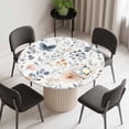 thumbnail image 2 of Watercolor Wildflowers Round Fitted Tablecloth with Elastic Edge, Waterproof Table Cloth Table Cover for 55"-60" Tables, Spring Pastoral Botanical Flowers Tablecloths for Dining Picnic Indoor Outdoor, 2 of 9