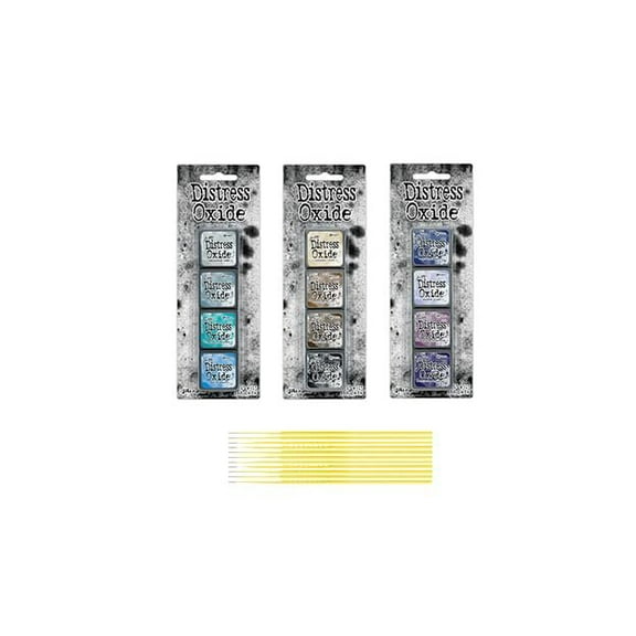 Mini Distress Oxide Pad Bundle - Ranger Tim Holtz Mini Distress Oxide Pad Sets #4, #5, #6 with Trebbies Detail Sticks