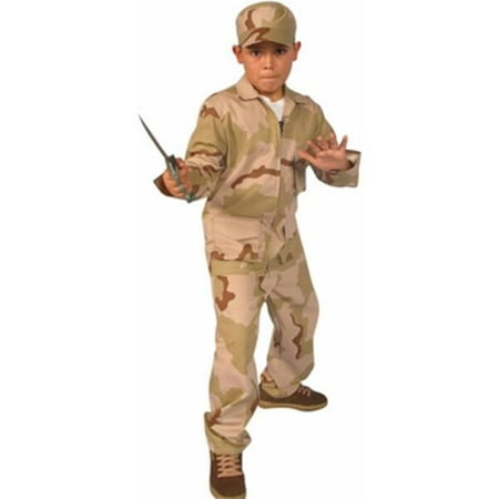 Child's Desert Army Outfit Costume~Small 4-6 / Brown