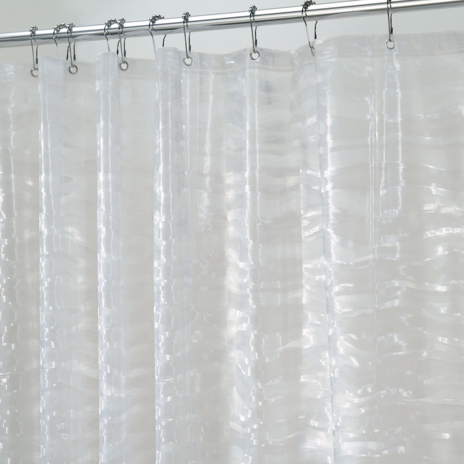 InterDesign Ripplz EVA Shower Curtain, 70" x 72", Frost