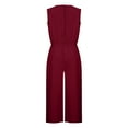 thumbnail image 6 of gakvbuo Jumpsuits For Women Summmer Dressy Wedding Jumpsuits For Women Sleeveless Pocket Solid Color Loose Straight Pants Fashion Romper Pants, 6 of 6