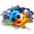 thumbnail image 3 of 3D Soccer Wall Sticker Flame Football Wall Decals Breaking The Walls Peel and Stick Vinyl Art Mural for Boys Kids Teenager Room Playroom Home Livingroom Bedroom Nursery Decor, 3 of 7