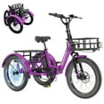 thumbnail image 6 of ABORON 20" Fat Tire Electric Trike 750W 48V Motorized Folding Commute E-Bike for Adult, Foldable 3 Wheel Electric Bicycle Trike for Senior Women with Front & Rear Basket, 6 of 12