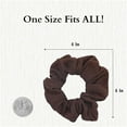 thumbnail image 5 of Motique Accessories Set of 2 Solid Hair Scrunchies for Adult Women (Brown) Pony Scrunchy, 5 of 6