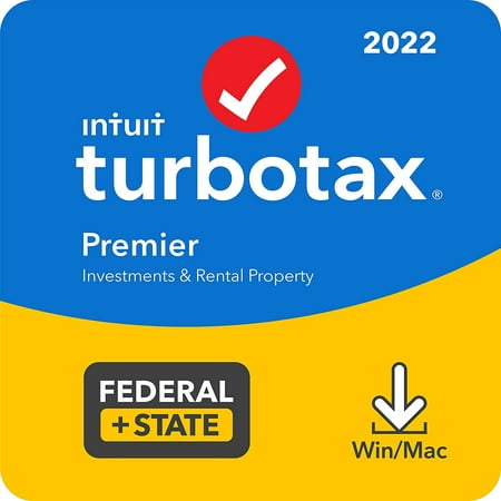 Turbotax Premier + State 2022 Tax Software [PC/MAC Download]