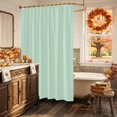 thumbnail image 5 of Pure Pale Green Shower Curtain, Waterproof Shower Curtains for Bathroom, Modern Solid Color Minimalist Art Washable Fabric Bathtub Curtain Set Bath Decor with 12 Hooks 72"x78", 5 of 8