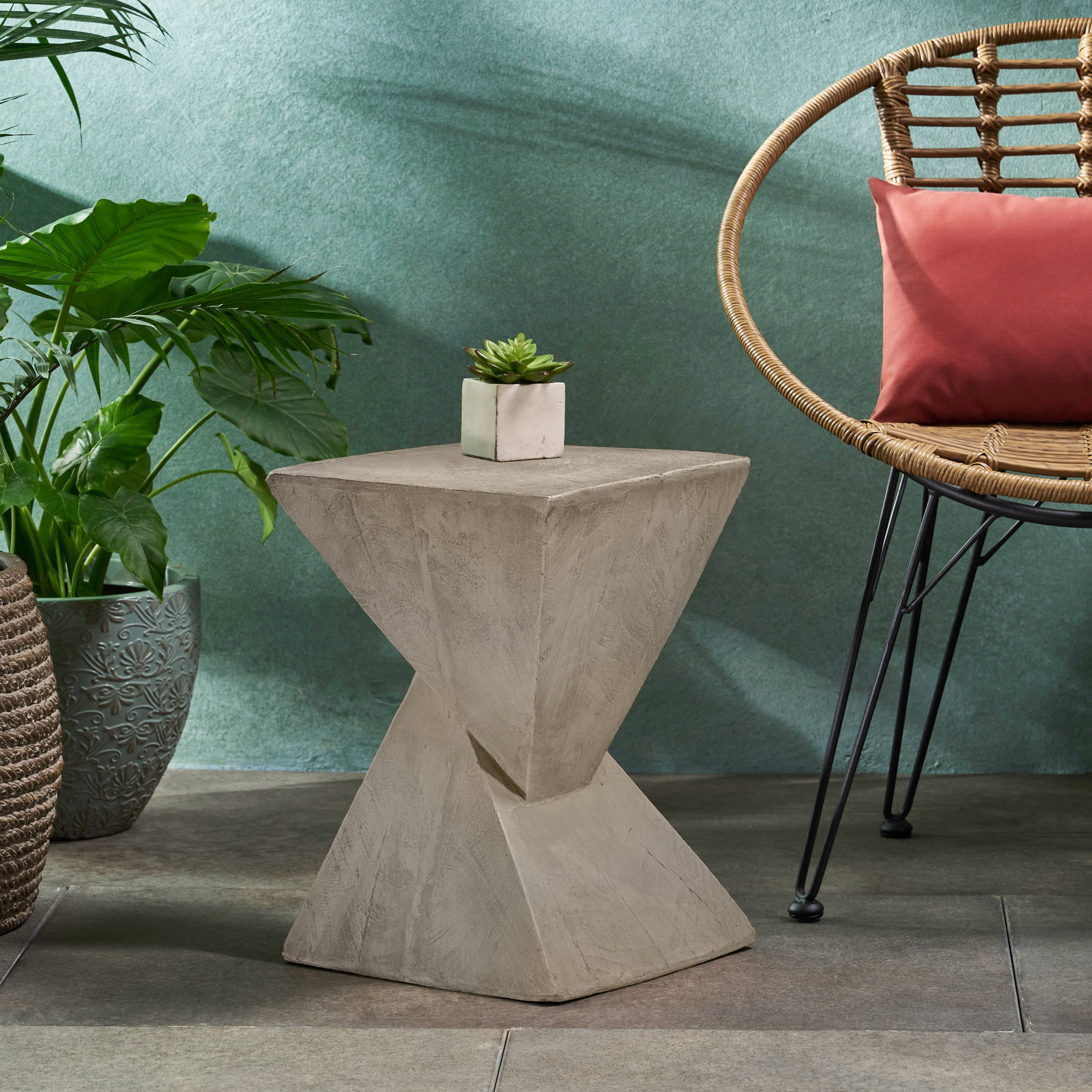 Euroco TESS Modern Side Table – Stylish Cent Table Compatible with Living Room, Bedroom, or Office – Versatile Home Furniture with Design and Sturdy Construction,Light gray Color
