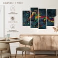 thumbnail image 5 of Elephant Stock Duo Horse Color Splash Paint Wall Art - Horizontal Multi Panel Canvas - Living Room Wall Decor - Animal Multi Panel - Green And Brown Decor - 43" x 27", 5 of 8