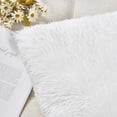 thumbnail image 3 of Fundas de cojines NorDeco HOME Luxury de piel sintética de 45 x 45 cm, color blanco, 3 of 6