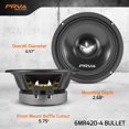 thumbnail image 4 of Kit de parlantes para audio de auto PRV AUDIO de 6.5" 1080 W 4 ohmios, 4 of 9