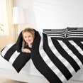 thumbnail image 4 of Homewish Fashion American Flag Full Size Comforter Sets, Black Grey Stripes Bedding Comforter Set, Modern Abstract Ombre Reversible Bedding Sets, Luxury Bedroom Decor, 3pcs, 4 of 8