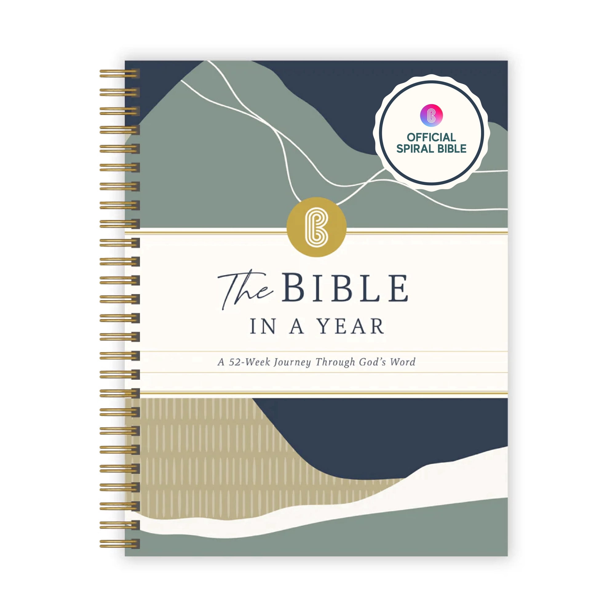Official Spiral Bible® The Bible in a Year | 52 Week Guided Bible Study & Daily Reading Plan | Spiritual Companion & Journal for Adults & Teens | 8.5" x 11" Notebook | Mountains