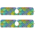 thumbnail image 2 of Coolnut 2 Pack Faucet Mat Splash Guard for Kitchen Sink, Fish Scales Fish Skin Pearl Faucet Handle Drip Catcher Tray Absorbent Mat Fast Dry Mat for Kitchen, Bathroom, 14"x5", 2 of 7