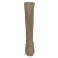 thumbnail image 2 of BLISSFUL STEP Women's Knee High Boots Side Zipper Faux Suede Block Chunky Heels Taupe 7, 2 of 7