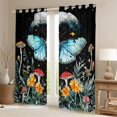 thumbnail image 2 of Feelyou Dreamy Blue Butterfly Black Out Curtains for Teens, Jungle Mushroom Flower Curtains Pack of 2 (42x63 Each), Boho Animal Bedroom Curtains, Living Room Curtains Decor, 2 of 6