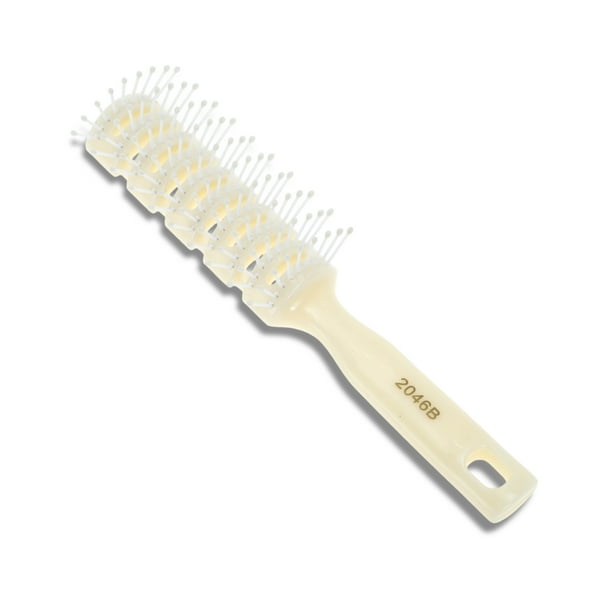 Cepillo Ventilado para Estilizar con Cerdas con Punta de Bola Cepillo Vent para Secar Cabello Mojado Corto Rizado o Lacio Cepillos para Cabello para Hombres y Mujeres Beige