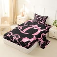 thumbnail image 2 of Manfei Pink Bow Letter O Twin Sheet Sets, Kawaii Ribbon Bedding for Girls Women, 3pcs, 2 of 5