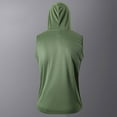 thumbnail image 4 of YLSDY Fashion Mens Hooded Tank Top Athletic Cut Off Sleeveless Gym Hoodies Running Summer Casual Work Out Clothes with Drawstring Army Green S, 4 of 6