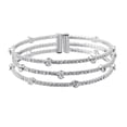 thumbnail image 1 of Pulsera elástica de cristal con adorno de mano para mujer, brazalete abierto (plata), 1 of 8